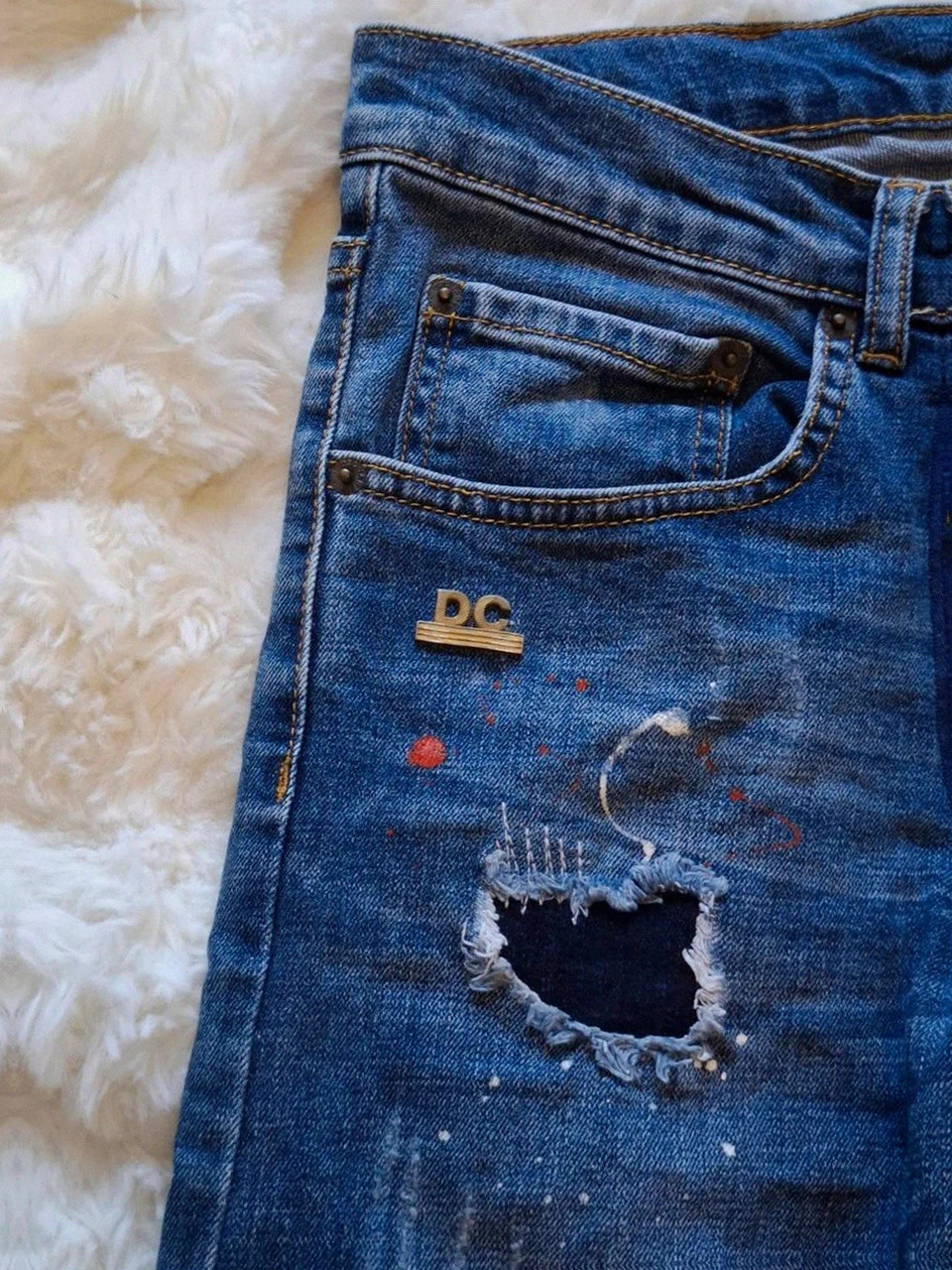 Jean Délavé Slim / Dsquared2 D2 Effet Destroy Bleu T.44 / S – Dsquared2 – taille S 5