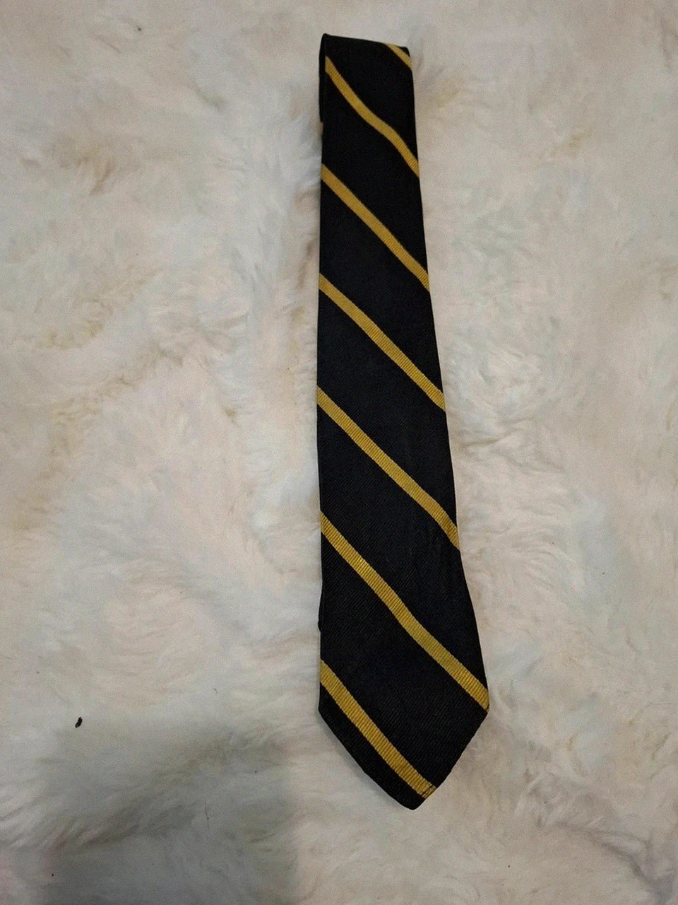 Cravate Rayée Vintage Bancroft Madison Ave Noir et Or / Jaune