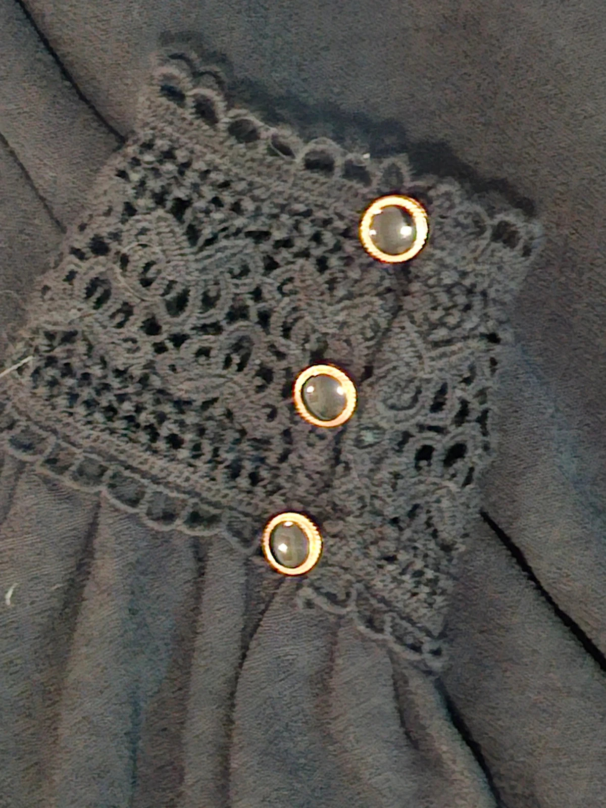 Robe Noire Manches Longues Dentelle et Boutons "La Petite Étoile" T.2 / M – La petite étoile – taille M / 38 / 10 4
