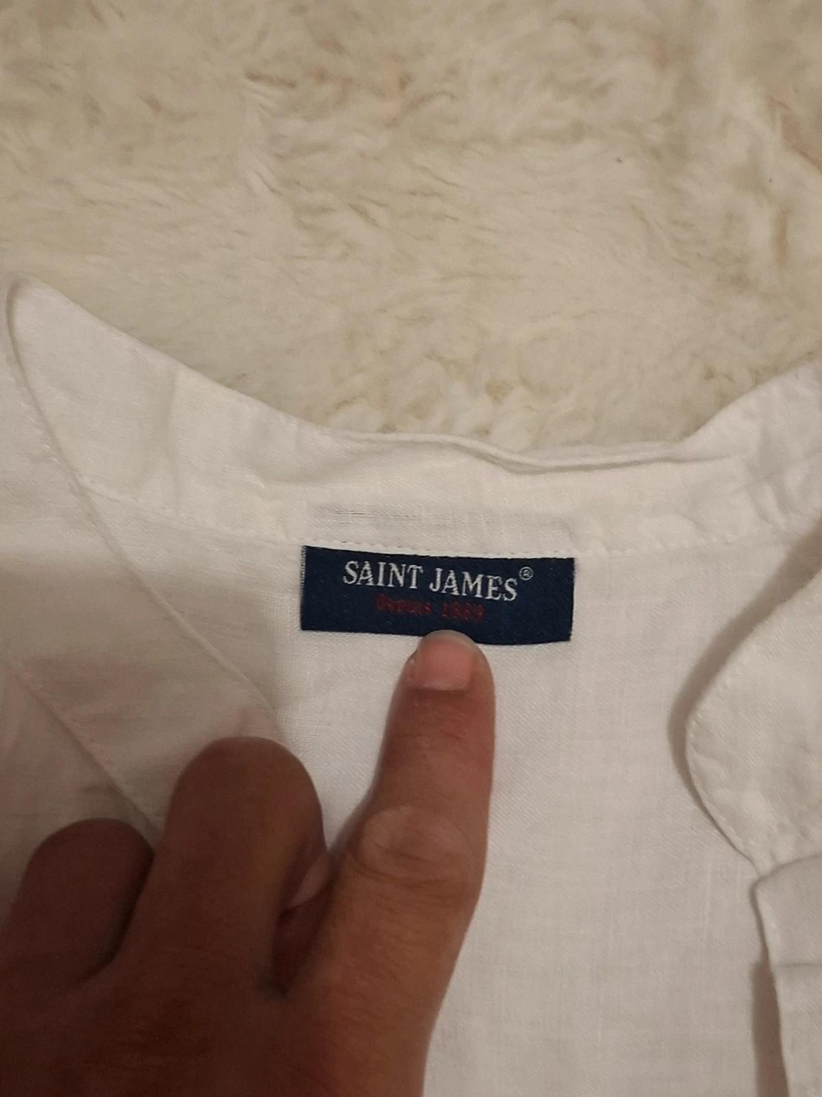 Tunique / Chemisier en Lin Blanc "Saint James" T.38 (XS/S) – Saint James – taille M / 38 / 10 2
