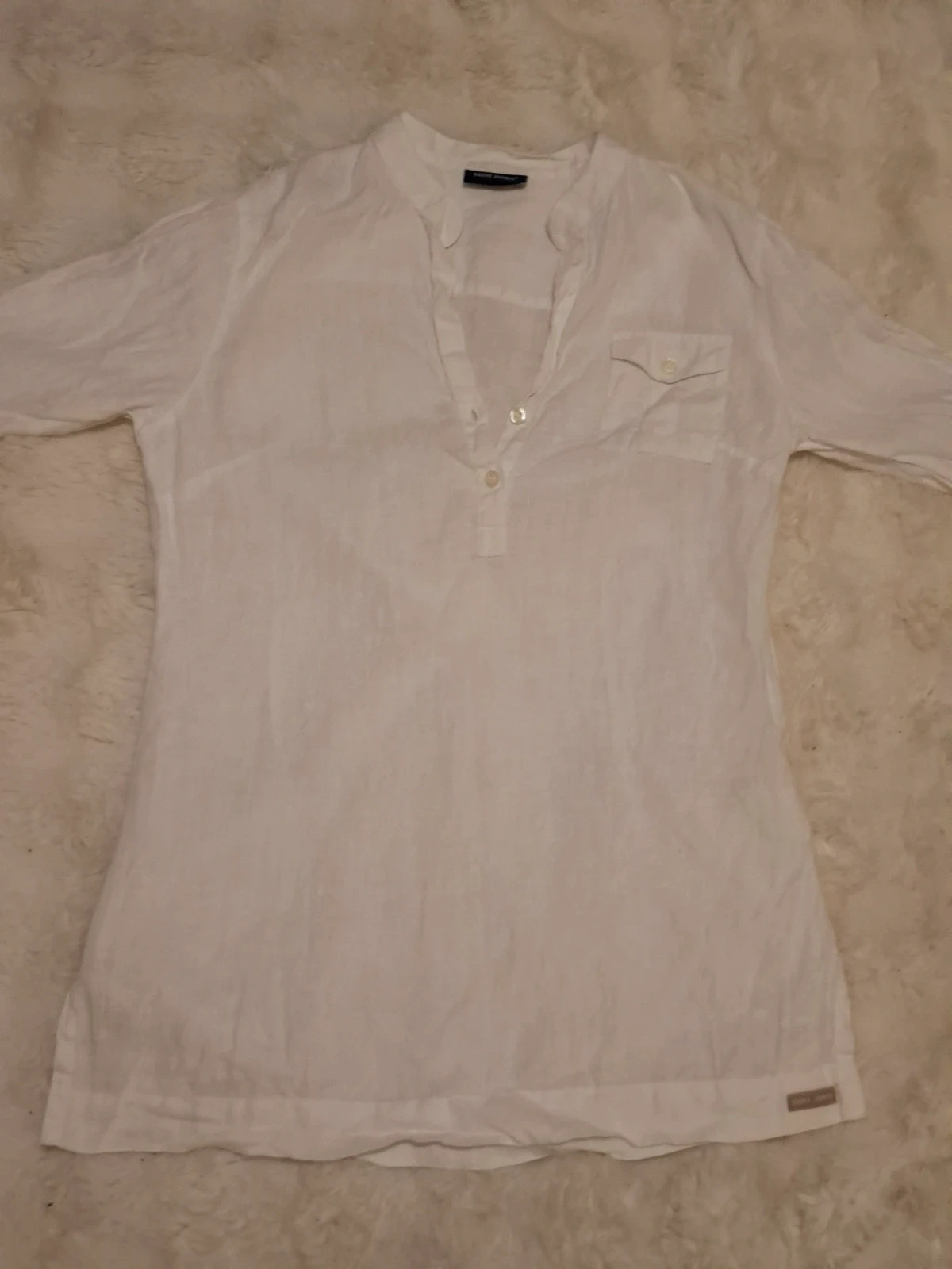 Tunique / Chemisier en Lin Blanc "Saint James" T.38 (XS/S) – Saint James – taille M / 38 / 10 4