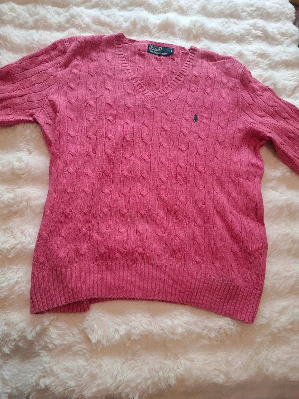 Pull Tressé en Maille Polo Ralph Lauren Saumon Rose T.S (36) – Polo Ralph Lauren – taille L / 40 / 12 2