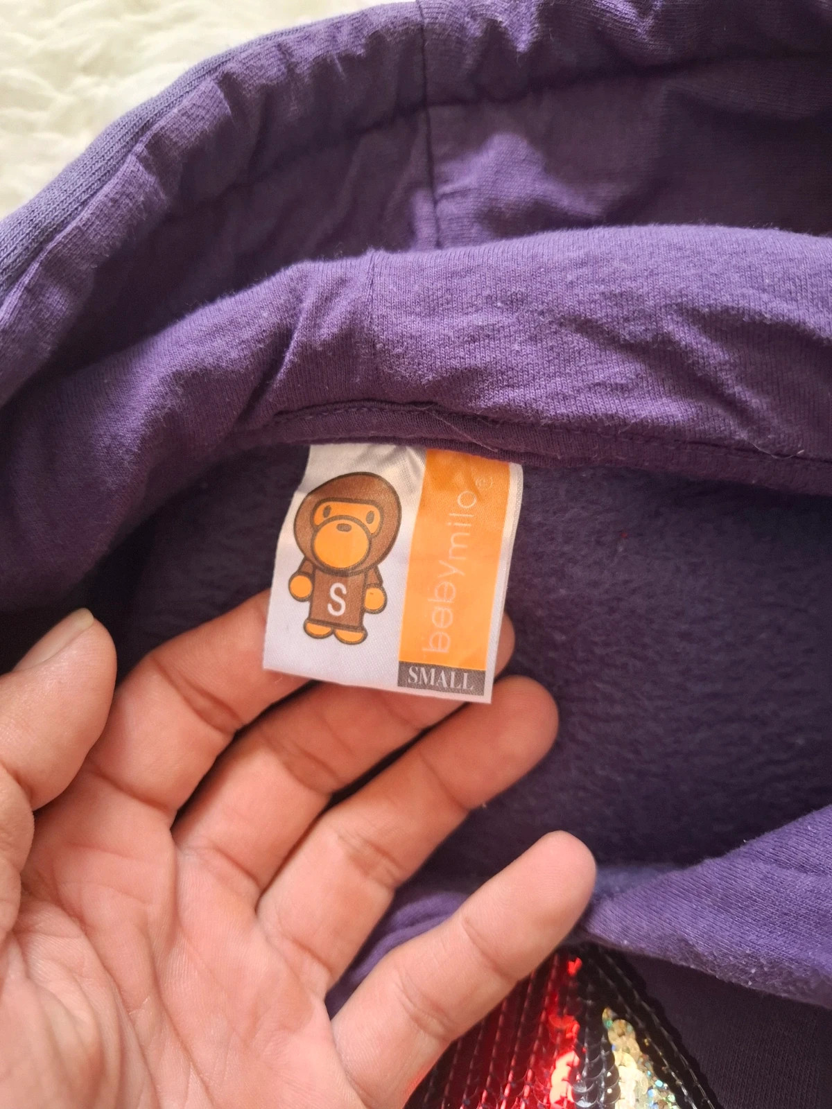 Sweat à Capuche Violet "Baby Milo" T.S – BABY MILO – taille S / 36 / 8 4