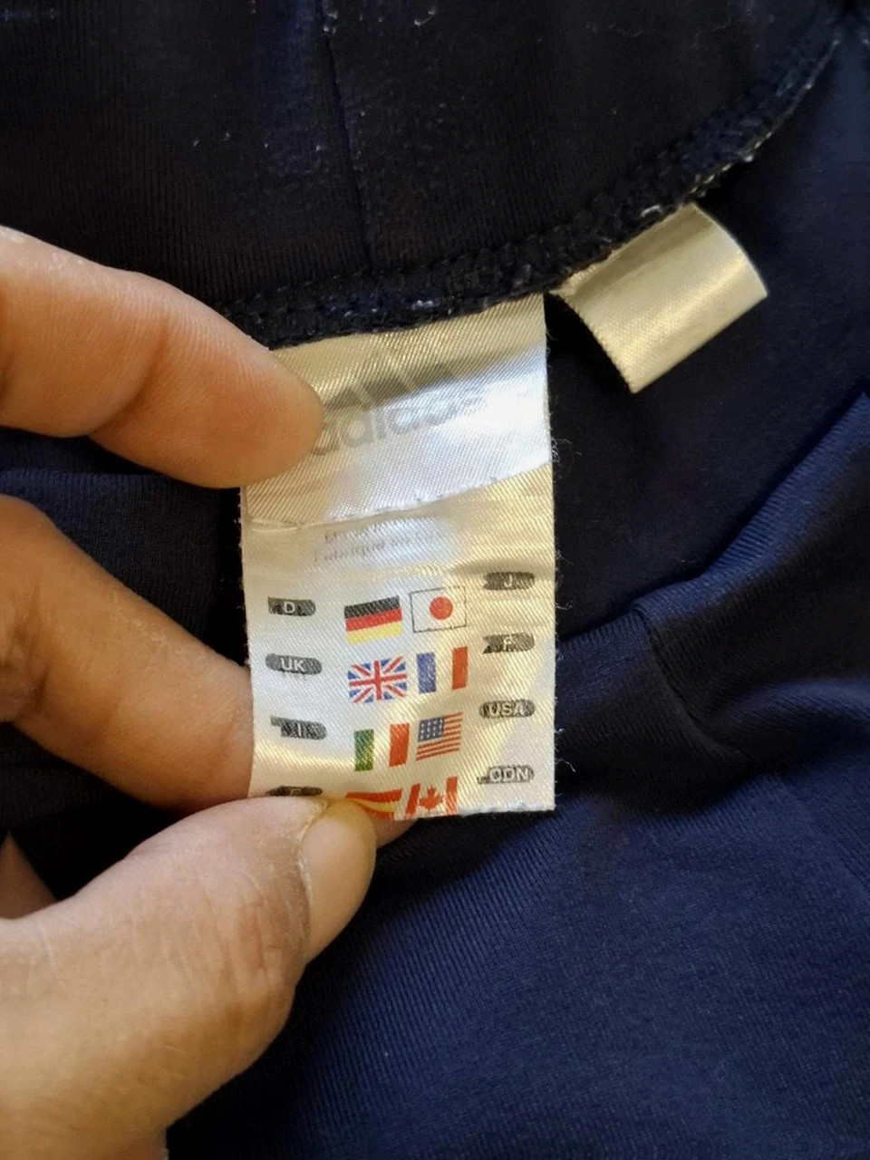 Survêtement / Pantalon de Jogging Adidas - Bleu Marine et Blanc - Coupe Flare / Y2K – adidas – taille M / 38 / 10 2