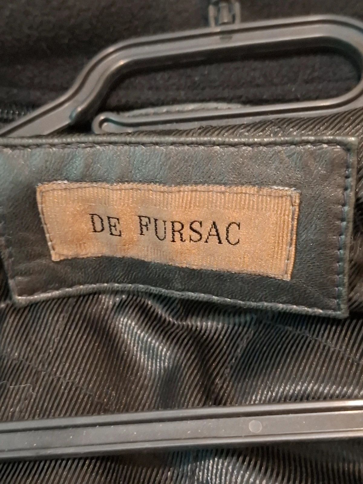 Longue Veste / Manteau en Cuir Noir "De Fursac" T.L/XL – De Fursac – taille XL 5