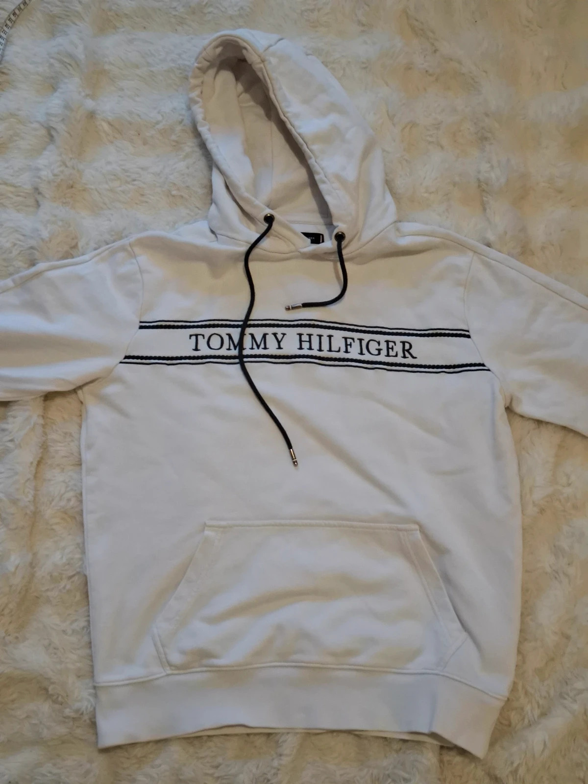 Sweat à Capuche Blanc "Tommy Hilfiger" T.M / S-M – Tommy Hilfiger – taille M 5