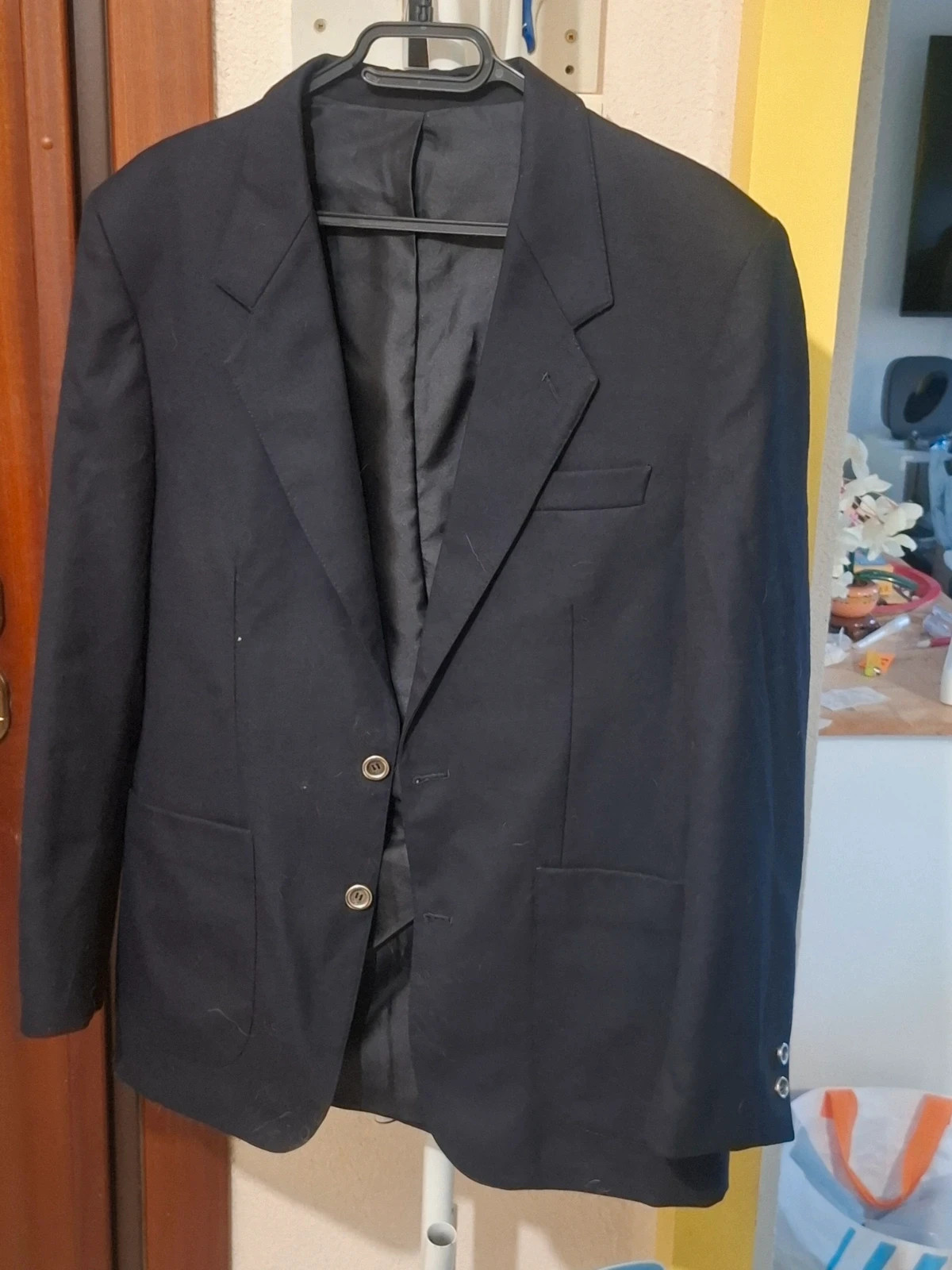 Veste de Costume / Blazer Bleu Marine 100% Pure Laine Vierge T.40 / L