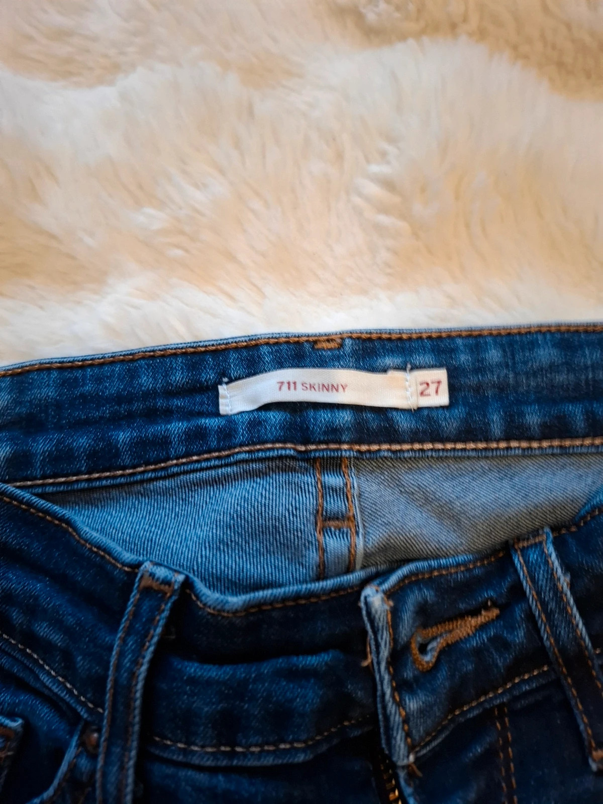 Jean Skinny "711 Skinny" Bleu Brut Levi's T. 27 / S – Levi's – taille S / 36 / 8 2