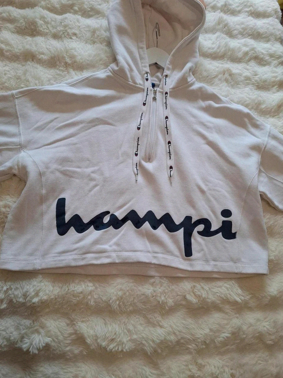 Crop Top Sweat-shirt à Capuche Blanc Champion T.M (38-40) – Champion – taille M / 38 / 10 3
