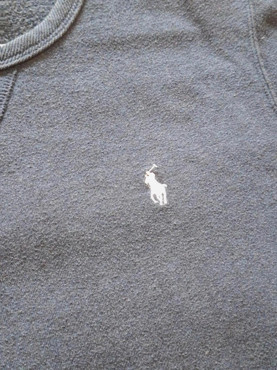 Sweat-shirt Rétro Boxy Fit Polo Ralph Lauren Bleu Chiné T.L (40) – Polo Ralph Lauren – taille XL / 42 / 14 3