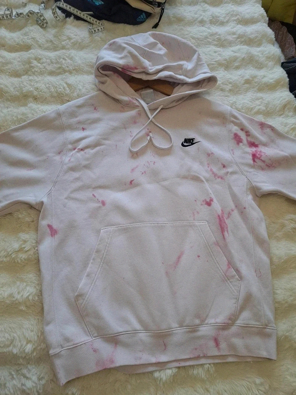 Nike Sweat à Capuche Blanc / Rose Effet Tie-Dye T.S (36) – Nike – taille S / 36 / 8 3