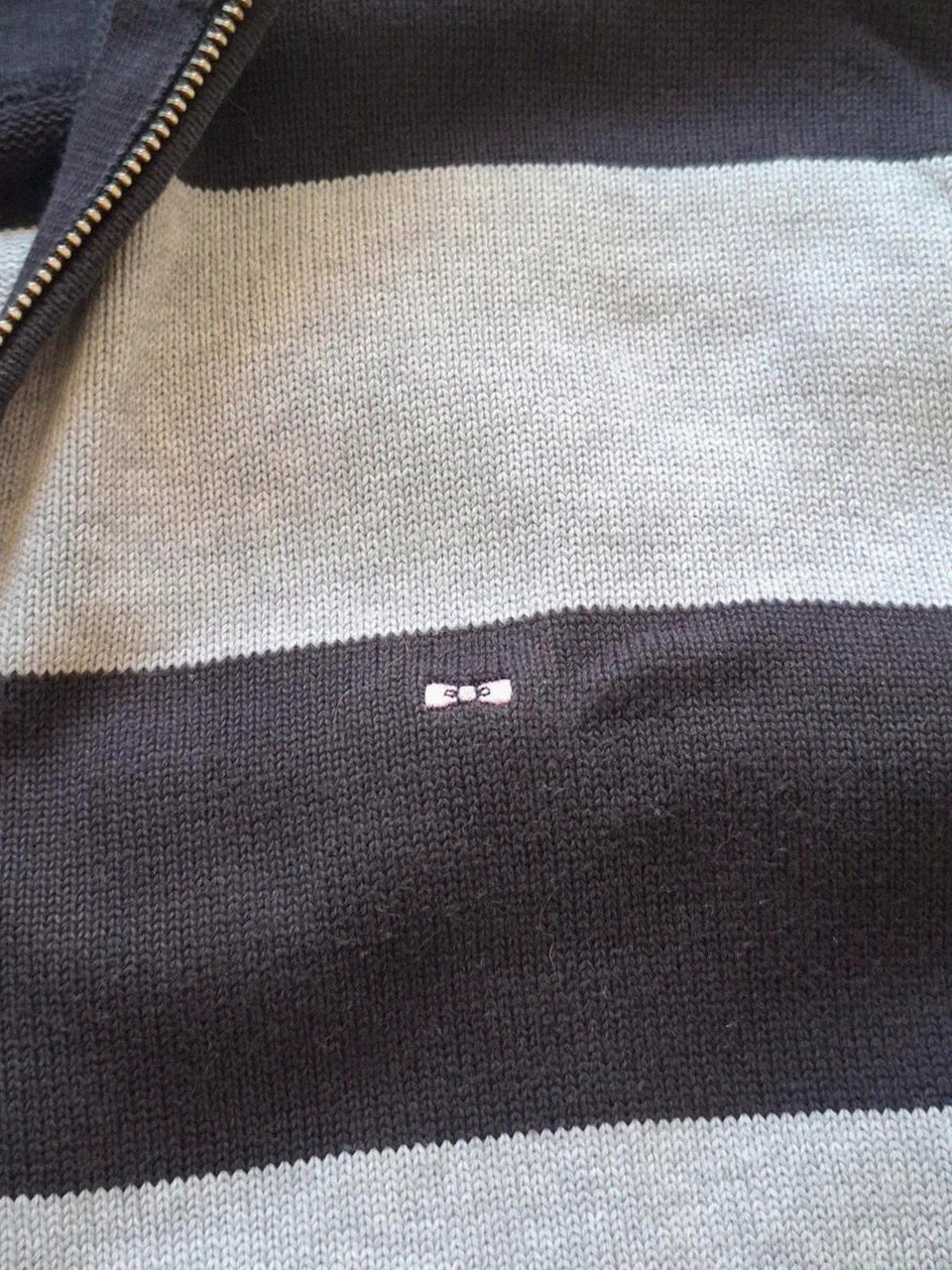 Gilet / Cardigan Éden Park Team Rétro Rayé Noir et Gris T.XL (42/44) – Eden Park – taille XL 3