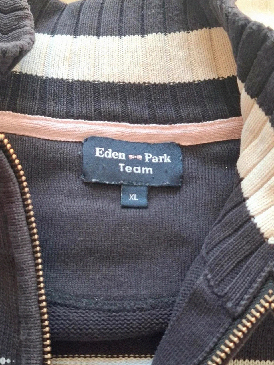 Gilet / Cardigan Éden Park Team Rétro Rayé Noir et Gris T.XL (42/44) – Eden Park – taille XL 4