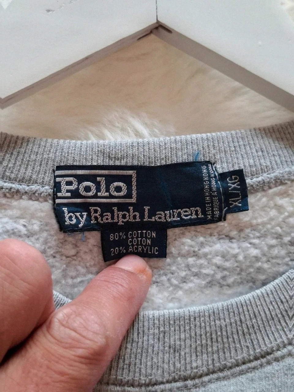 Rétro Sweat-shirt à Rayures Gris et Bleu Marine Polo Ralph Lauren T.XL (42) – Polo Ralph Lauren – taille XL 4