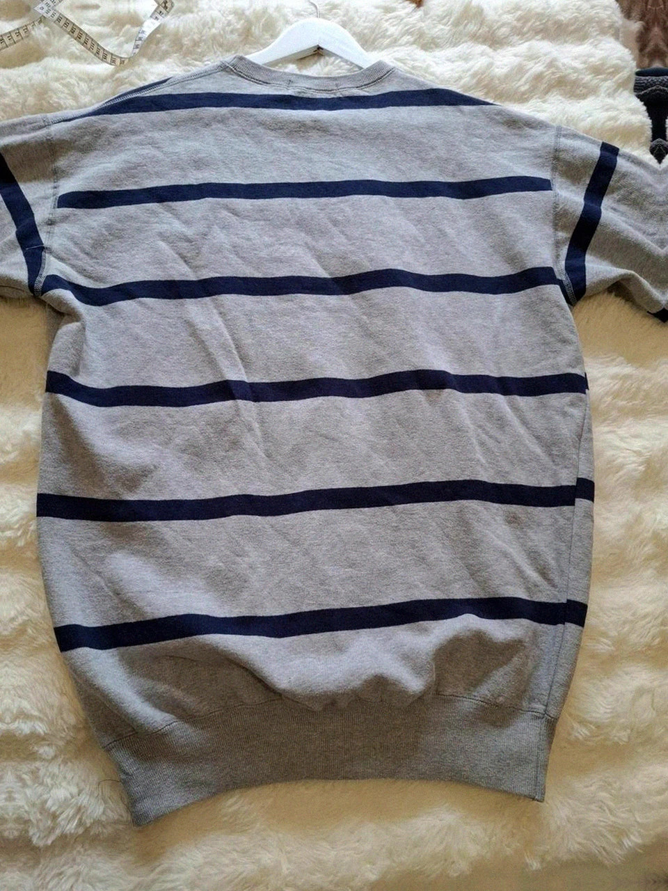 Rétro Sweat-shirt à Rayures Gris et Bleu Marine Polo Ralph Lauren T.XL (42) – Polo Ralph Lauren – taille XL 2