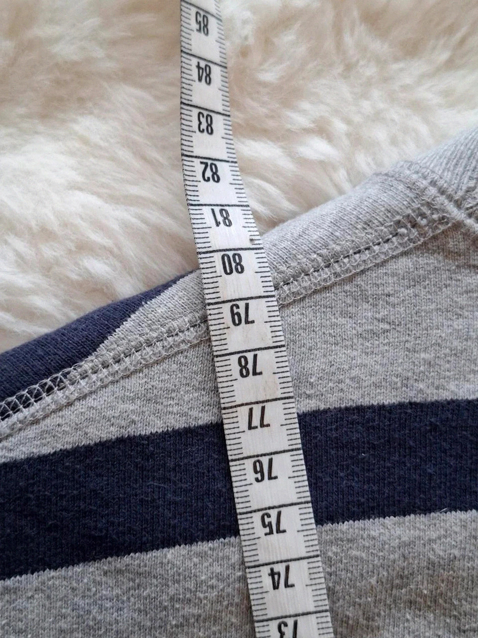 Rétro Sweat-shirt à Rayures Gris et Bleu Marine Polo Ralph Lauren T.XL (42) – Polo Ralph Lauren – taille XL 5