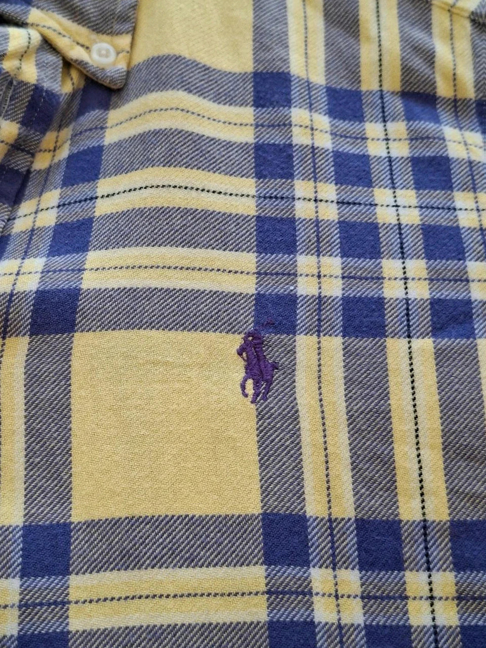 Chemise Ralph Lauren à Carreaux - Classic Fit - Homme - Jaune et Violet - Taille S – Polo Ralph Lauren – taille S 5