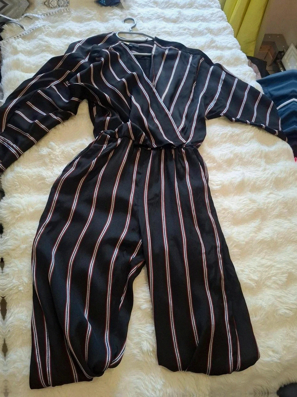 Jumpsuit / Combinaison Fluide Maje - Rayures (Rouge/Blanc) Noire - Taille 2 – Maje – taille M / 38 / 10 2