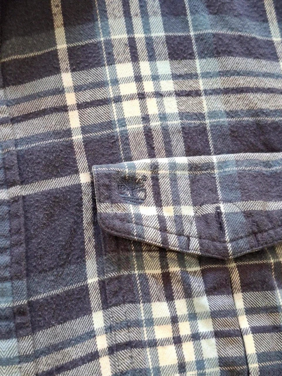 Chemise Manches Longues Flanelle Timberland (Regular Fit) - Carreaux Bleus & Blancs - Taille XL – Timberland – taille XL 3