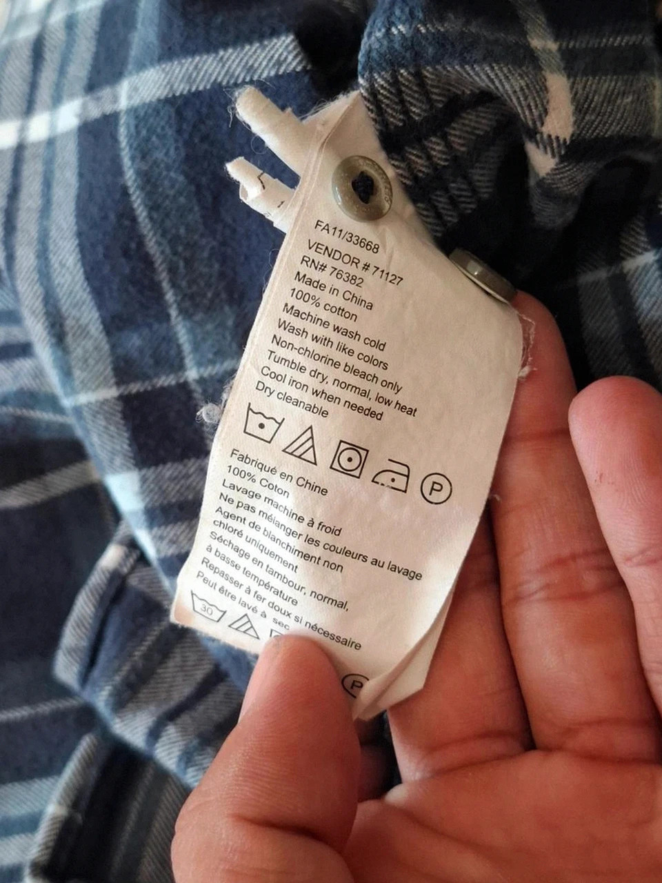 Chemise Manches Longues Flanelle Timberland (Regular Fit) - Carreaux Bleus & Blancs - Taille XL – Timberland – taille XL 5