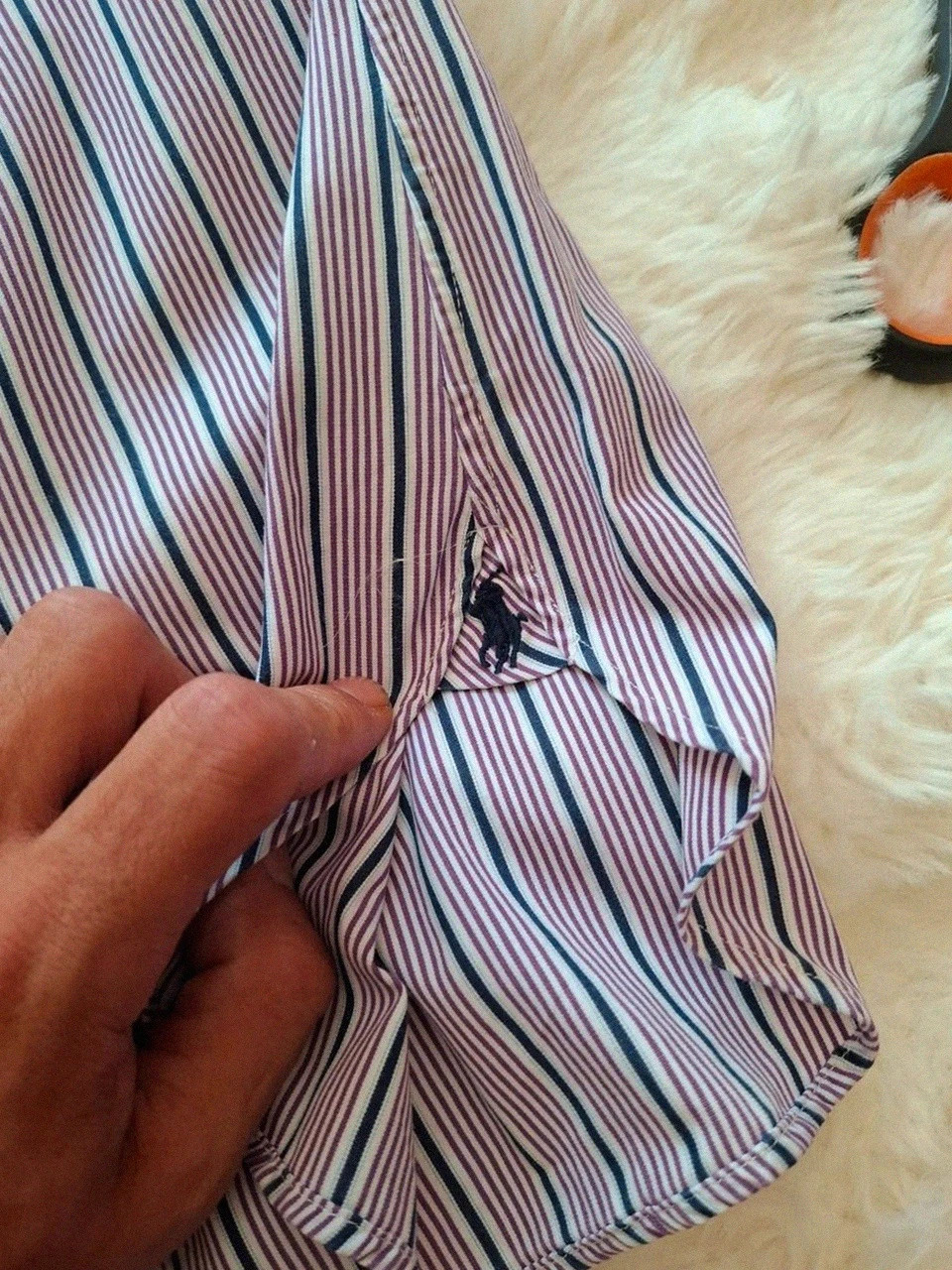 Chemise Ralph Lauren Manches Longues - Rayée Violet, Blanc & Bleu Marine - Taille 15 / 38 – Ralph Lauren – taille M 3
