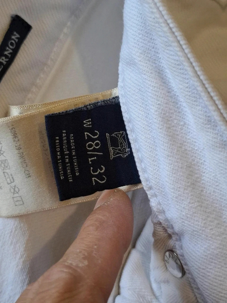 Jean Scotch & Soda Blanc / Imprimés Amsterdams Blauw (Modèle Vernon) - Taille W28 / L32 – Scotch & Soda – taille W28 | FR 38 5