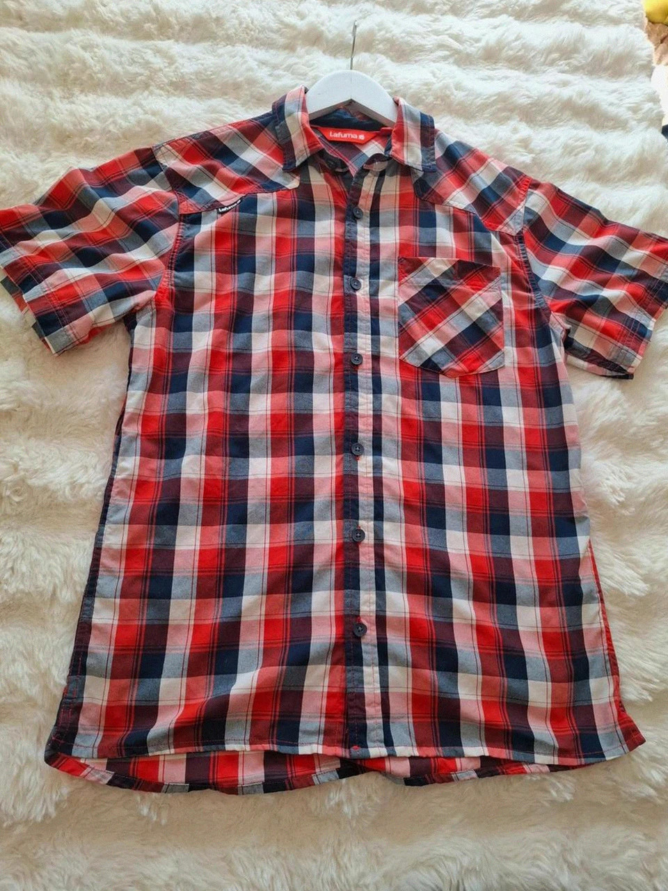 Chemise Manches Courtes Technique Lafuma (Dryway) - À Carreaux Rouge, Bleu & Blanc - Taille M – Lafuma – taille M 2