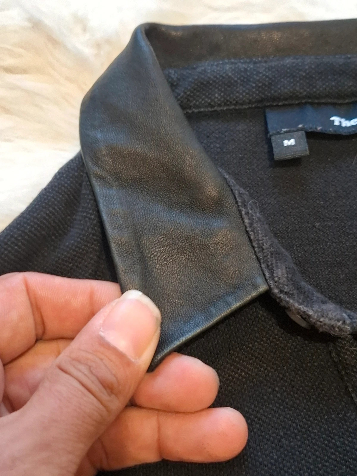 Polo Rétro Vintage Noir Col en Cuir The Kooples T.M / S-M – The Kooples – taille M 3