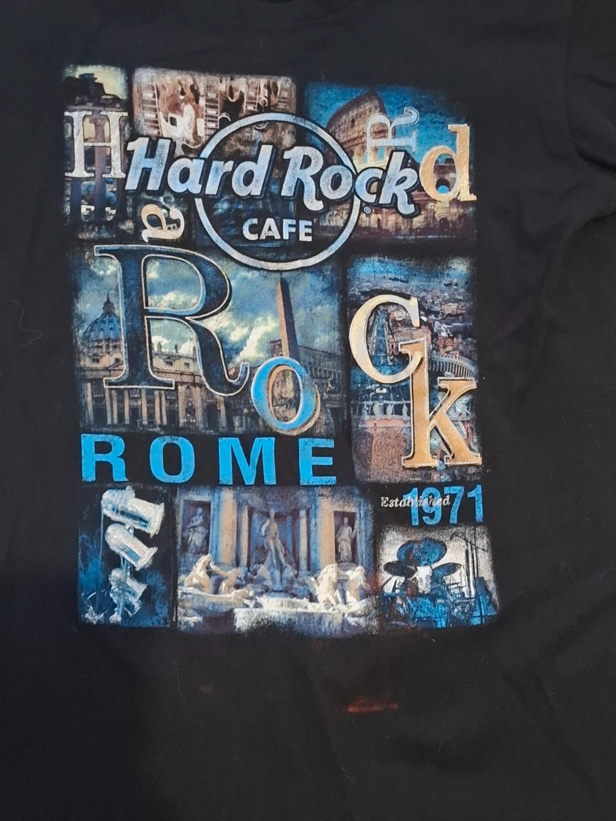 T-shirt Rétro Vintage Noir "Hard Rock Cafe Rome" T.M / S-M – Hard Rock Café – taille M / 38 / 10 2