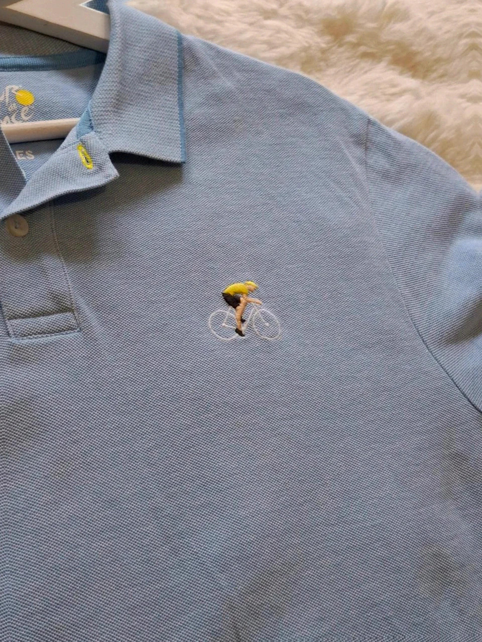 Polo Bleu Clair x Jules - Tour de France - Broderie Cycliste - Taille L – Jules – taille L 3