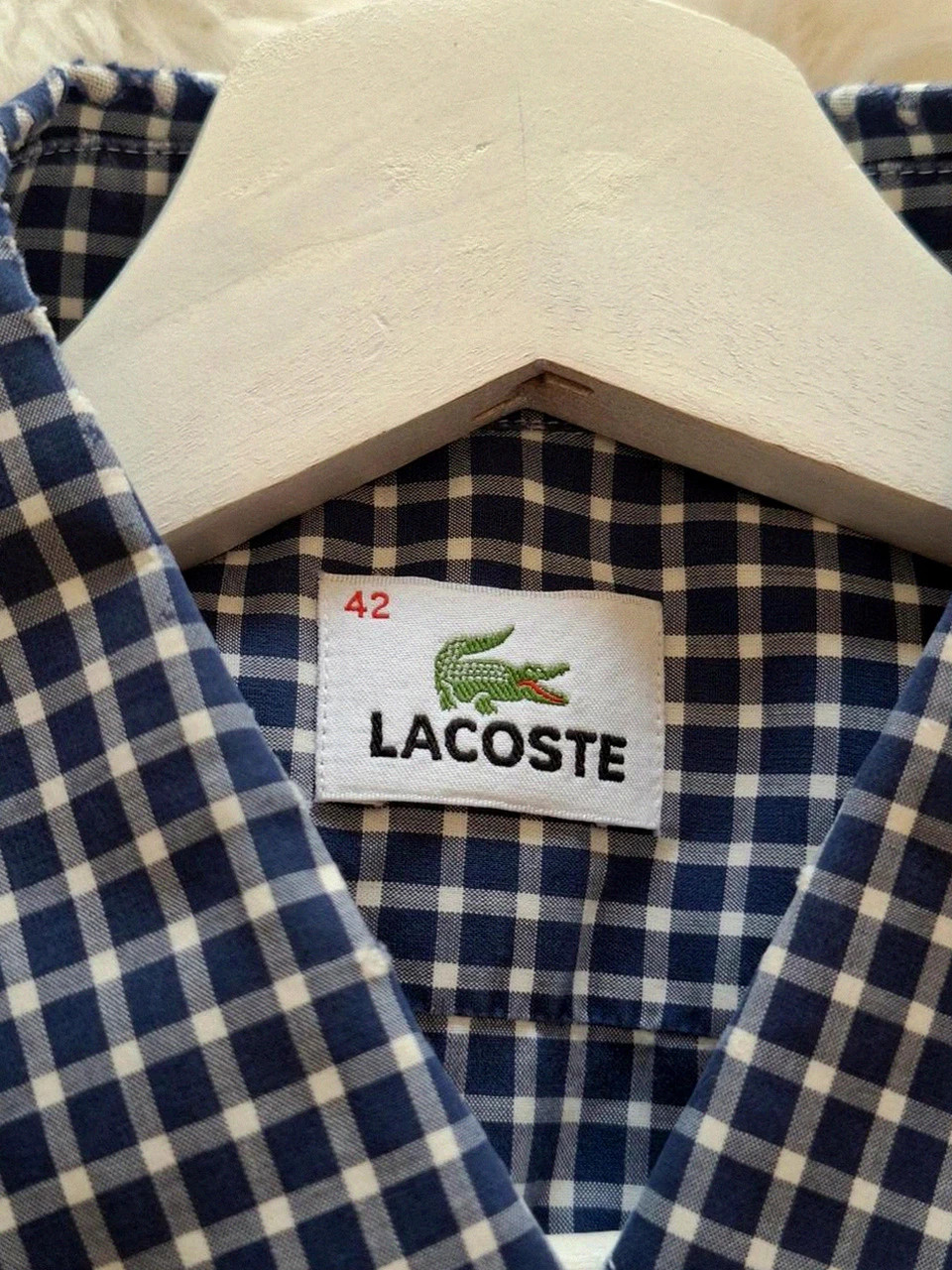 Chemise Lacoste à Carreaux - Manches courtes - Bleu Marine & Blanc - Taille 42 – Lacoste – taille 42 cm 4