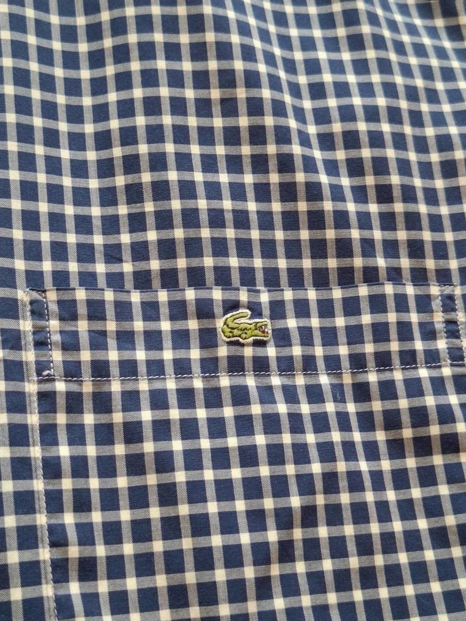 Chemise Lacoste à Carreaux - Manches courtes - Bleu Marine & Blanc - Taille 42 – Lacoste – taille 42 cm 3