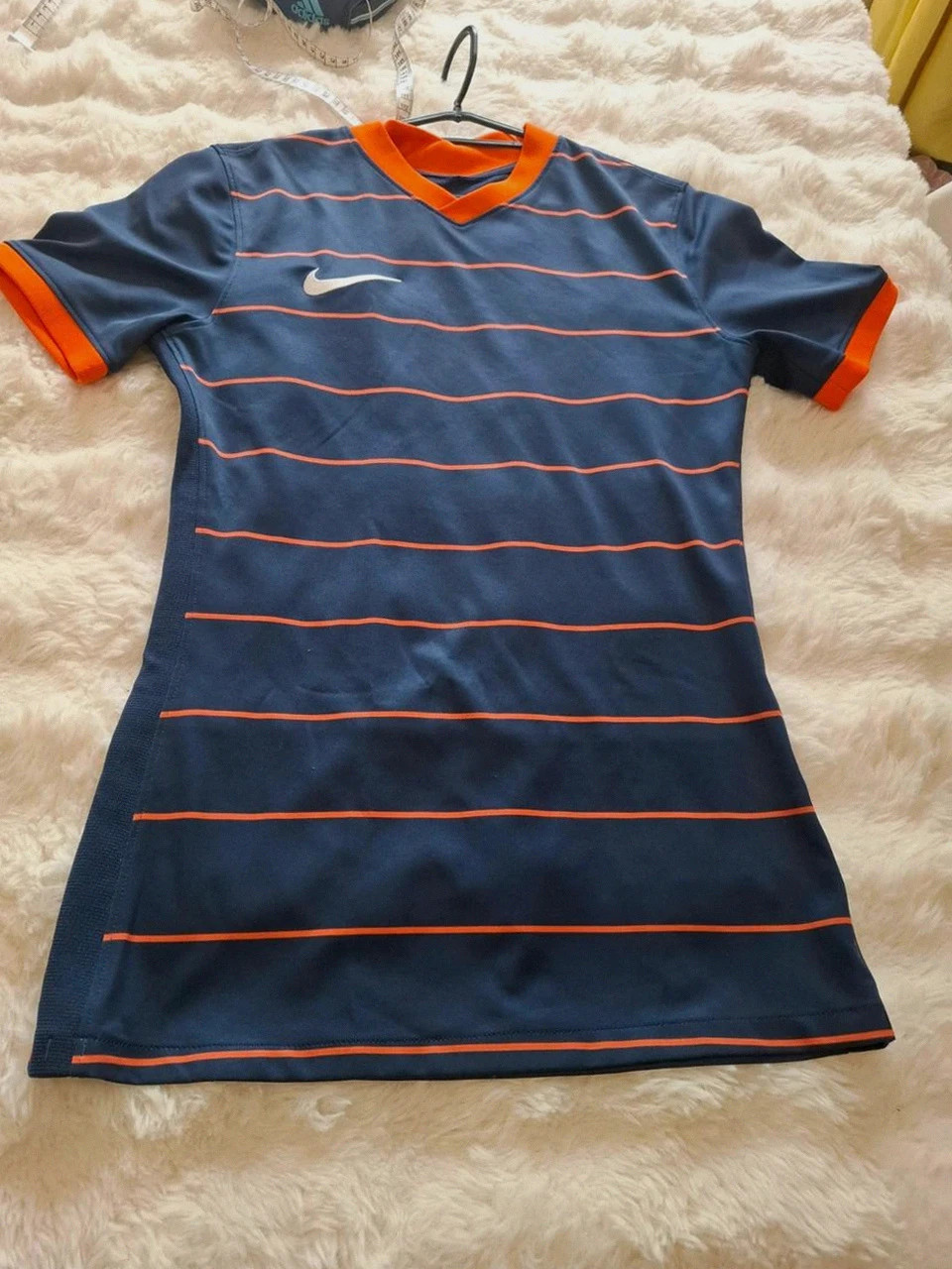 T-shirt d'Entraînement / Nike Dri-Fit - Bleu Marine & Orange - Taille S