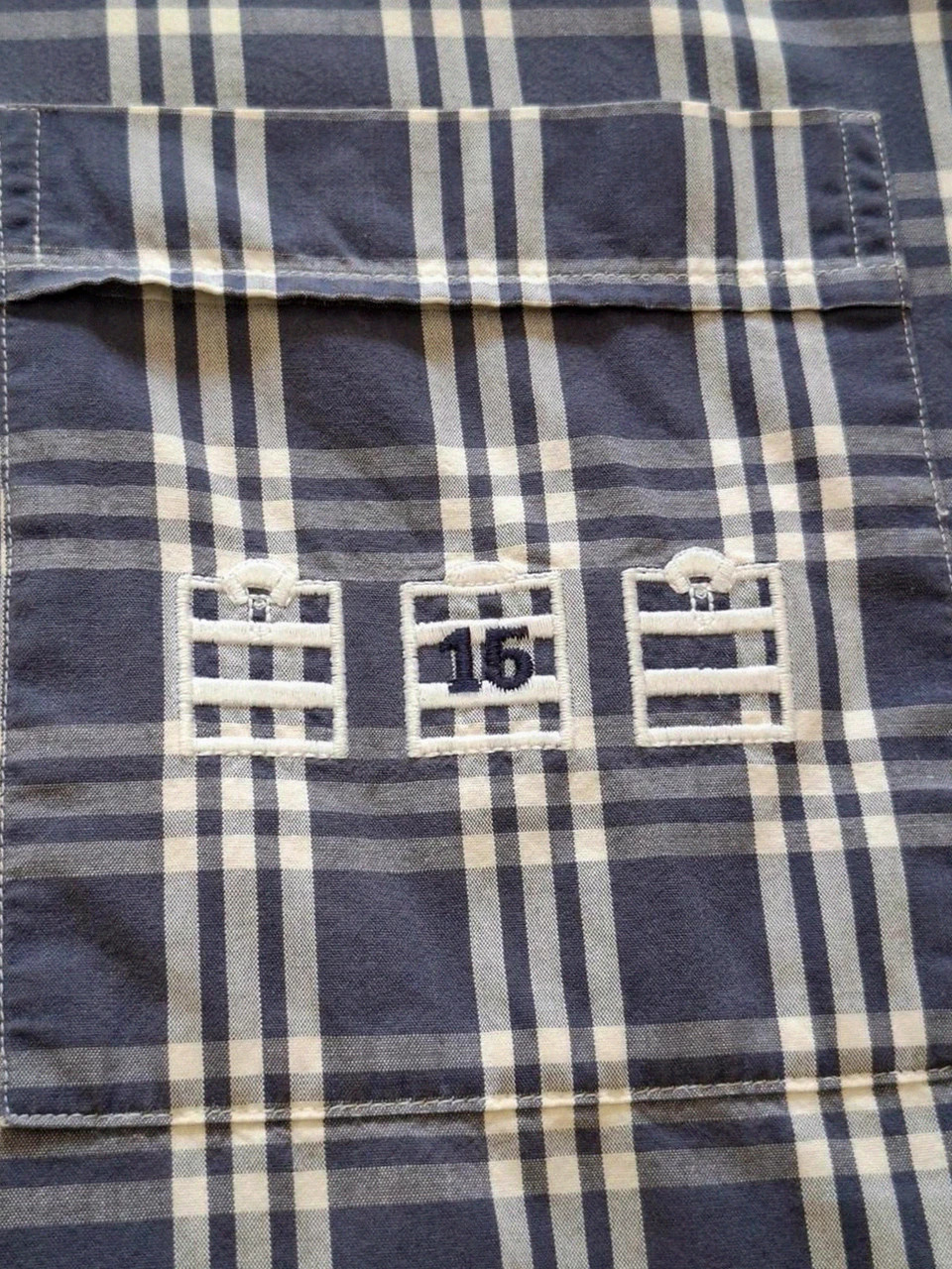 Chemise à Carreaux Vintage Serge Blanco - Made in France - Blanc & Bleu - Taille XL – Serge Blanco – taille XL 3