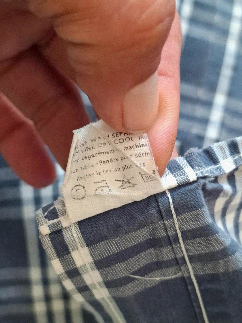 Chemise à Carreaux Vintage Serge Blanco - Made in France - Blanc & Bleu - Taille XL – Serge Blanco – taille XL 5