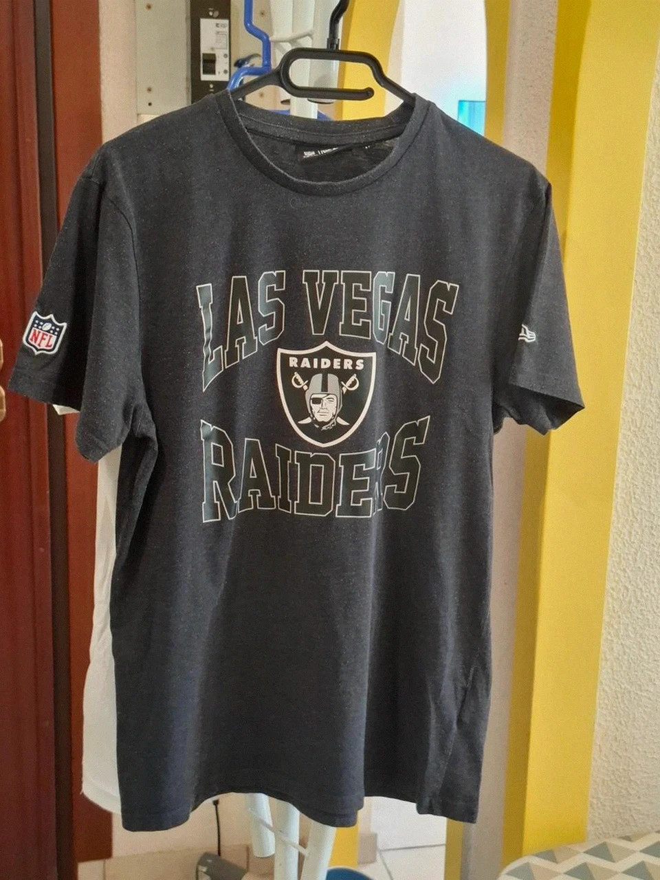 T-shirt Gris Chiné / Noir NFL Las Vegas Raiders New Era - Manches Courtes - Taille M – New Era – taille M 2