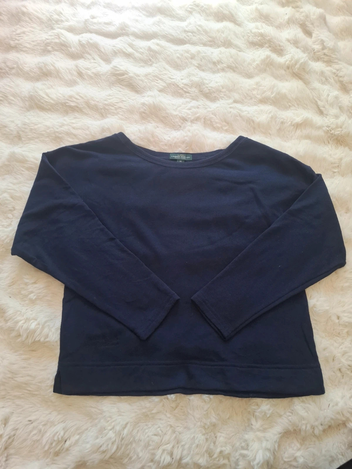 Sweat / Sweat-shirt Rétro Vintage Coupe Boxy Bleu Marine LRL Ralph Lauren T.XS / S