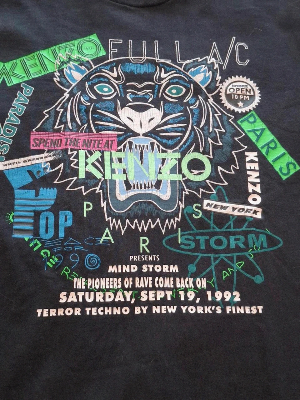 T-shirt Noir Imprimé Kenzo Paris - Graphisme Tigre "Mind Storm" - Taille XS – Kenzo – taille XS 3