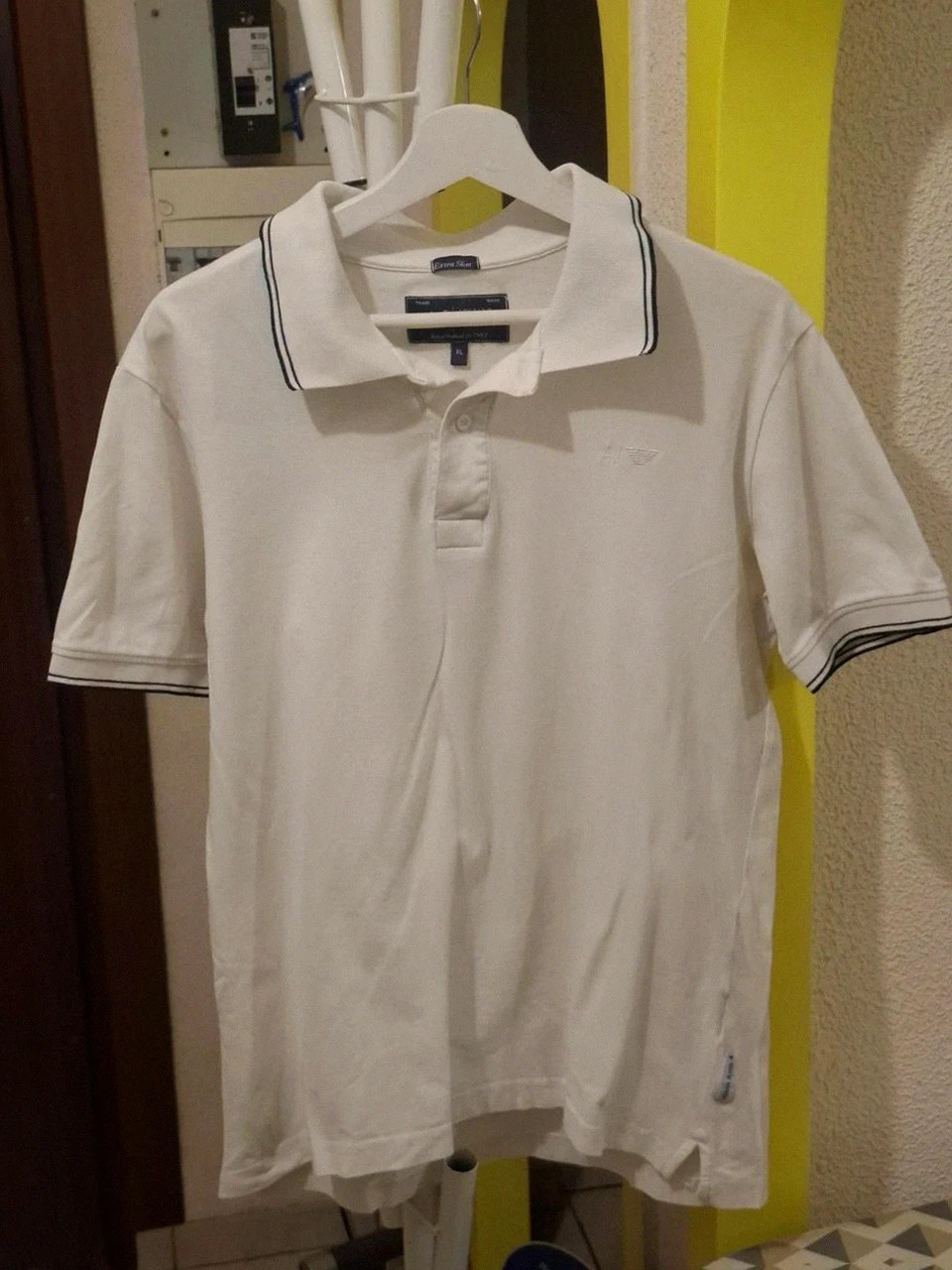 Polo Armani Jeans Extra Slim - Blanc - Logo Brodé - Taille XL – Armani Jeans – taille XL 2