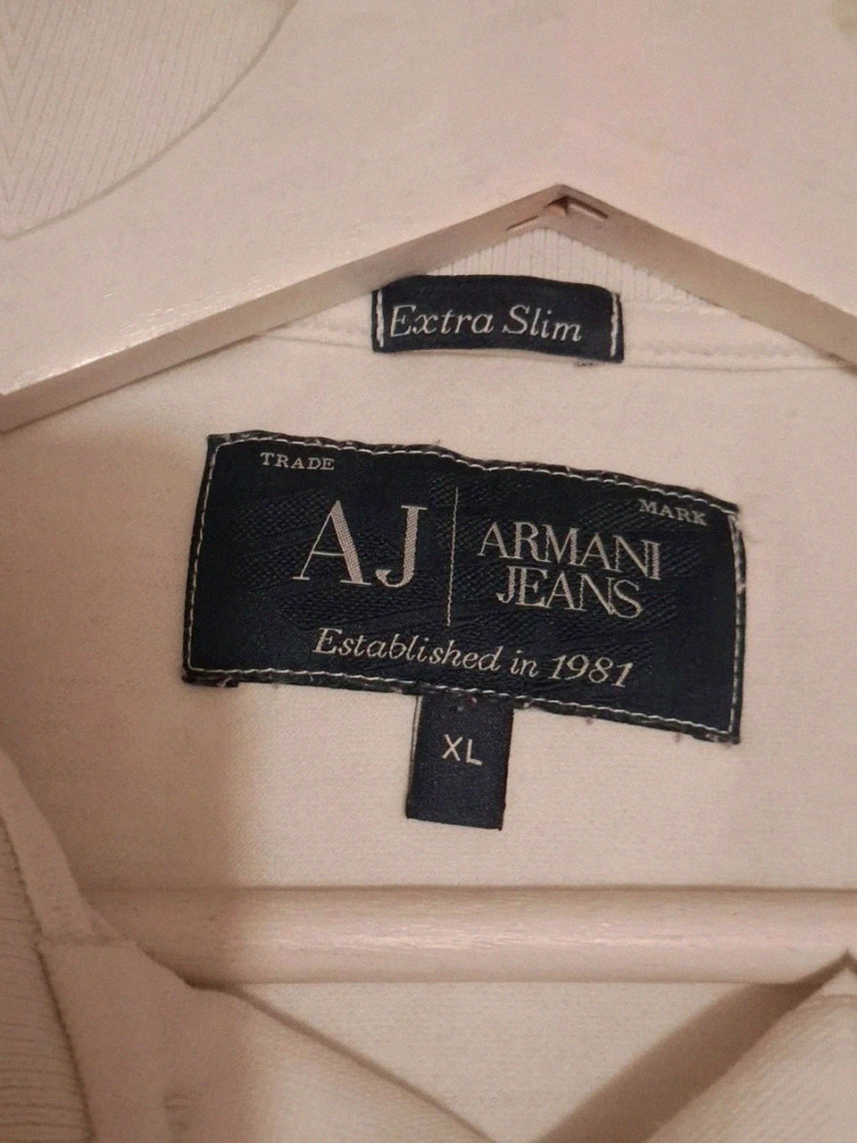 Polo Armani Jeans Extra Slim - Blanc - Logo Brodé - Taille XL – Armani Jeans – taille XL 5