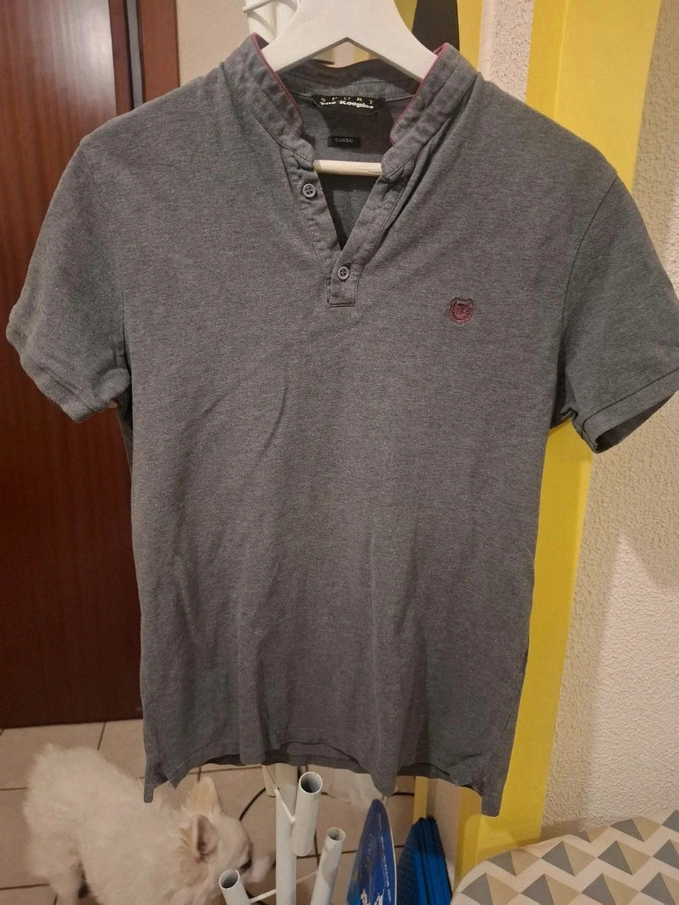 Polo The Kooples Sport Classic - Gris Chiné - Col Mao / Zippé - Manches courtes - Taille M – The Kooples – taille M 2