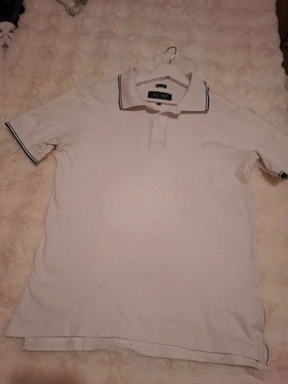Polo Armani Jeans Extra Slim - Blanc - Logo Brodé - Taille XL