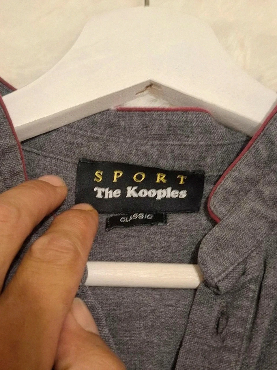 Polo The Kooples Sport Classic - Gris Chiné - Col Mao / Zippé - Manches courtes - Taille M – The Kooples – taille M 4