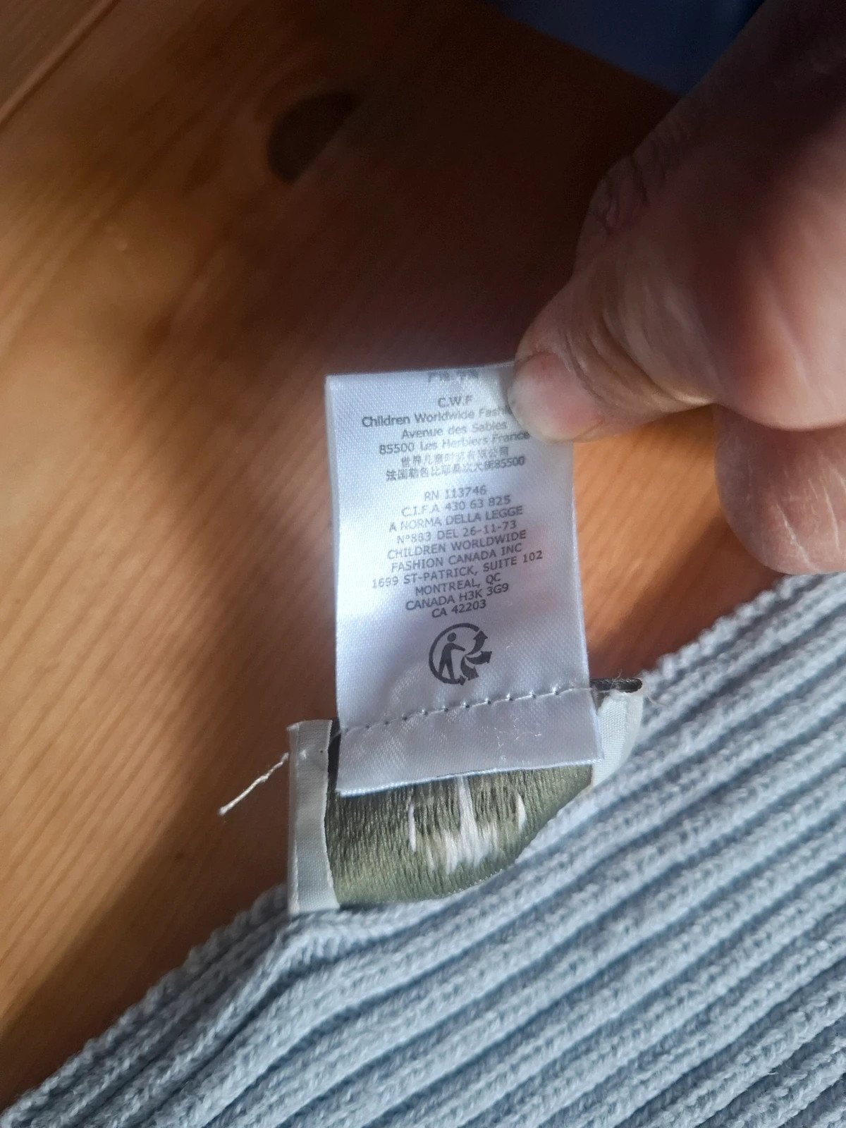 Écharpe Timberland enfant - Grise en maille côtelée 100% Coton – Timberland 4