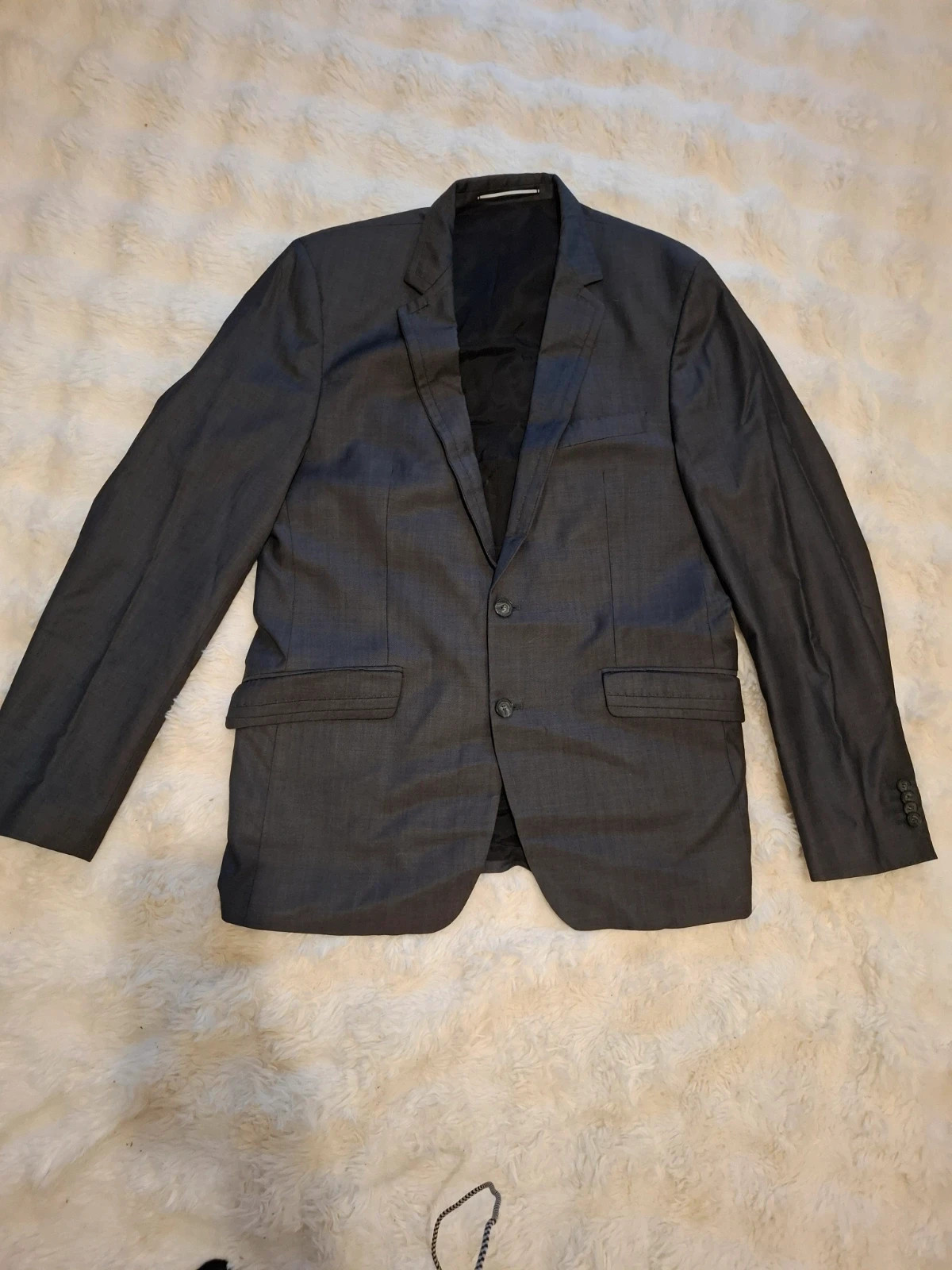 Veste de Costume Rétro Vintage / Blazer Gris Laine Vierge Lagerfeld T.52 / L-XL – Lagerfeld – taille XL 2