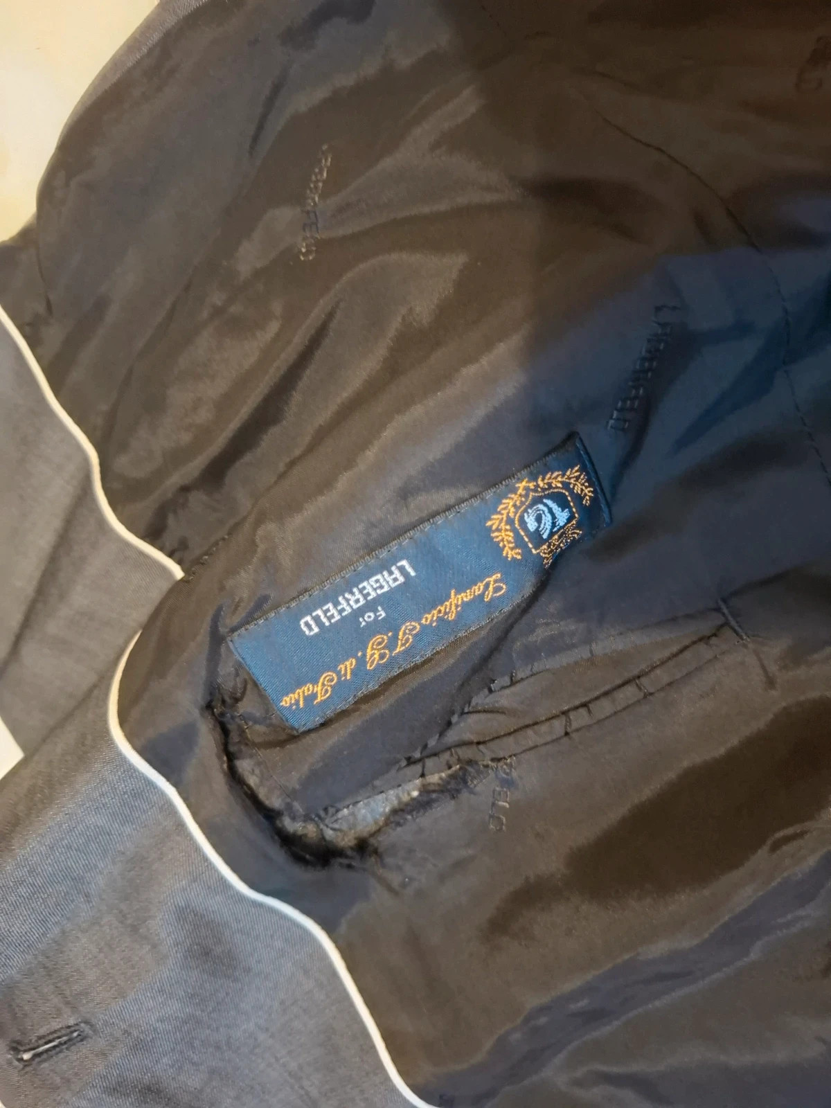 Veste de Costume Rétro Vintage / Blazer Gris Laine Vierge Lagerfeld T.52 / L-XL – Lagerfeld – taille XL 4