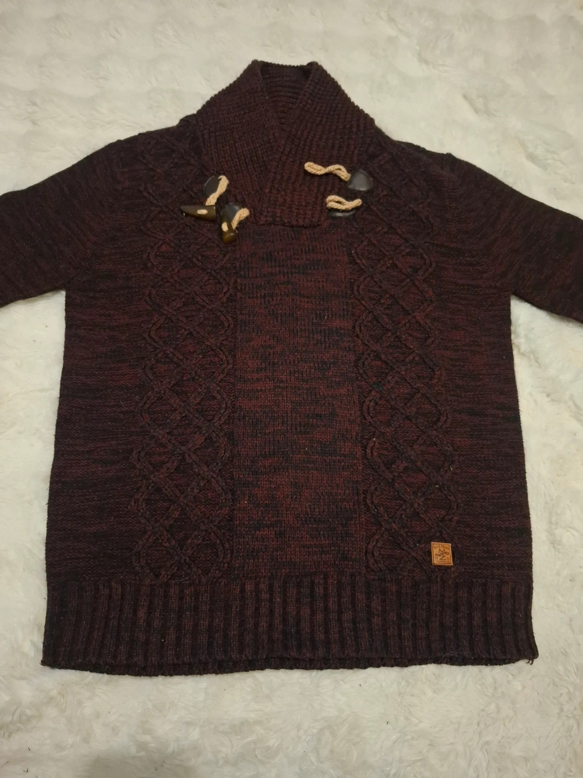 Pull / Pull-over Rétro Vintage Col Châle & Brides Bordées Bordeaux/Noir Mezaguz T.XXL – MZGZ – taille XXL 3