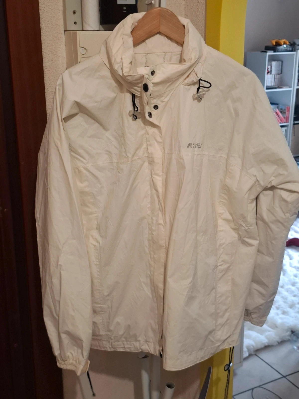 Veste / Coupe-vent Rétro Vintage Imperméable K-Way 2000 Blanc / Crème T.L / L-XL