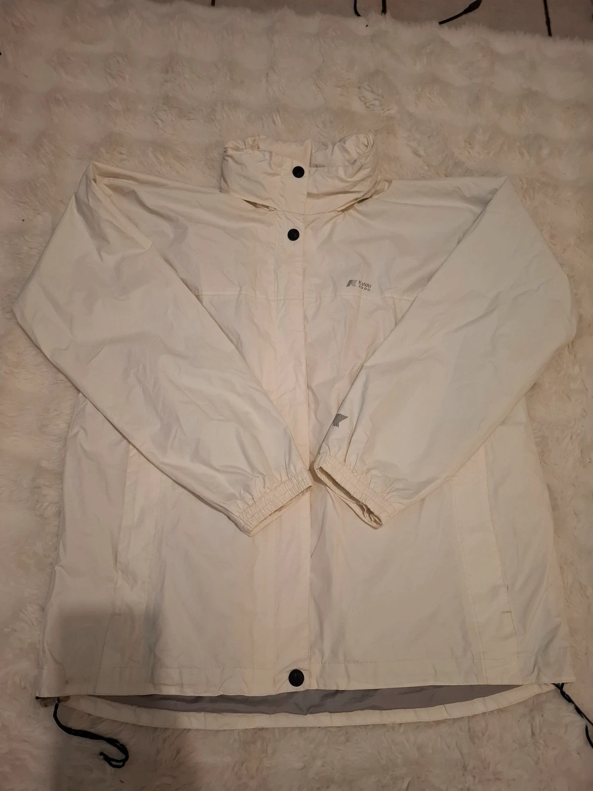 Veste / Coupe-vent Rétro Vintage Imperméable K-Way 2000 Blanc / Crème T.L / L-XL – K-Way – taille L 2