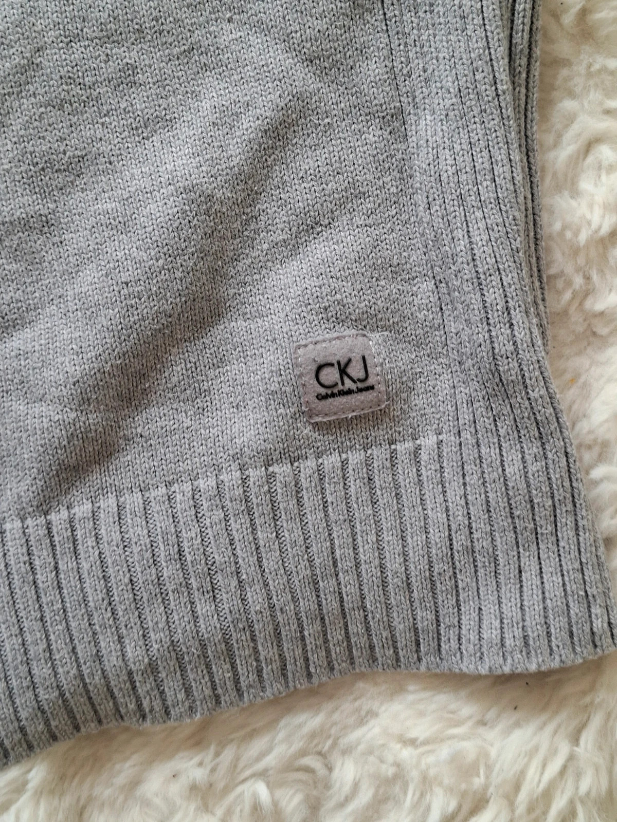 Pull / Pull-over Zippé Col Montant Calvin Klein Jeans Gris 100% Coton T.L / L – Calvin Klein Jeans – taille L 3